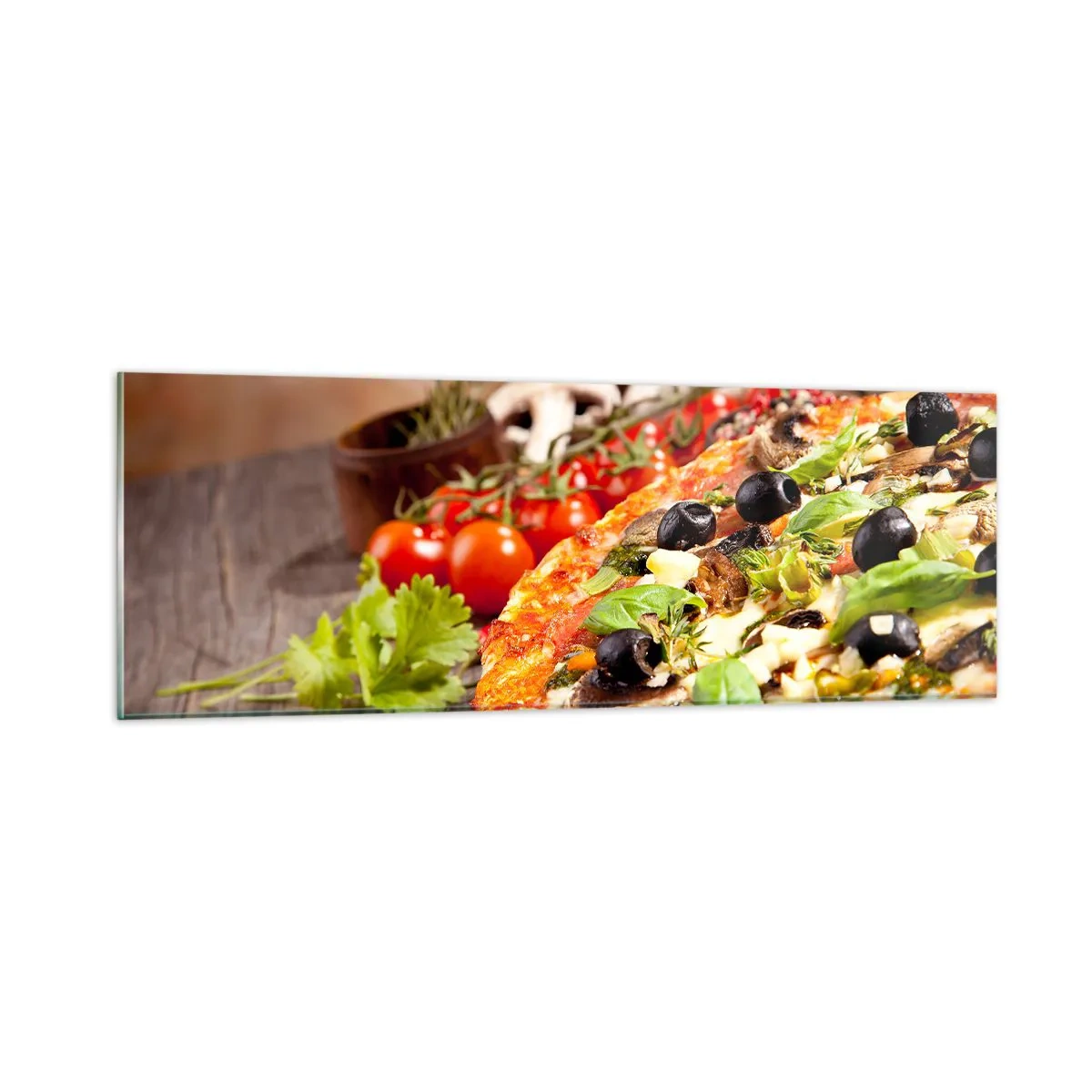 Glastavla - Bild på glas - Ingredienser ur jorden - 90x30 cm