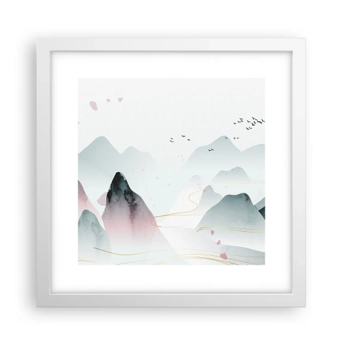 Affisch i vit ram - Över topparna - 30x30 cm