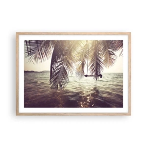 Affisch i ram av ljusek - Gunga i molnen hur mycket du vill - 70x50 cm