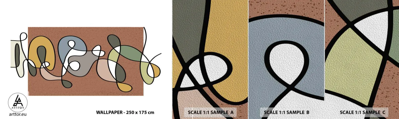 Provbit av fototapet Premium Sand - En abstraktion värd att le åt - Modern, Abstraktion, Bit - 100x30 cm