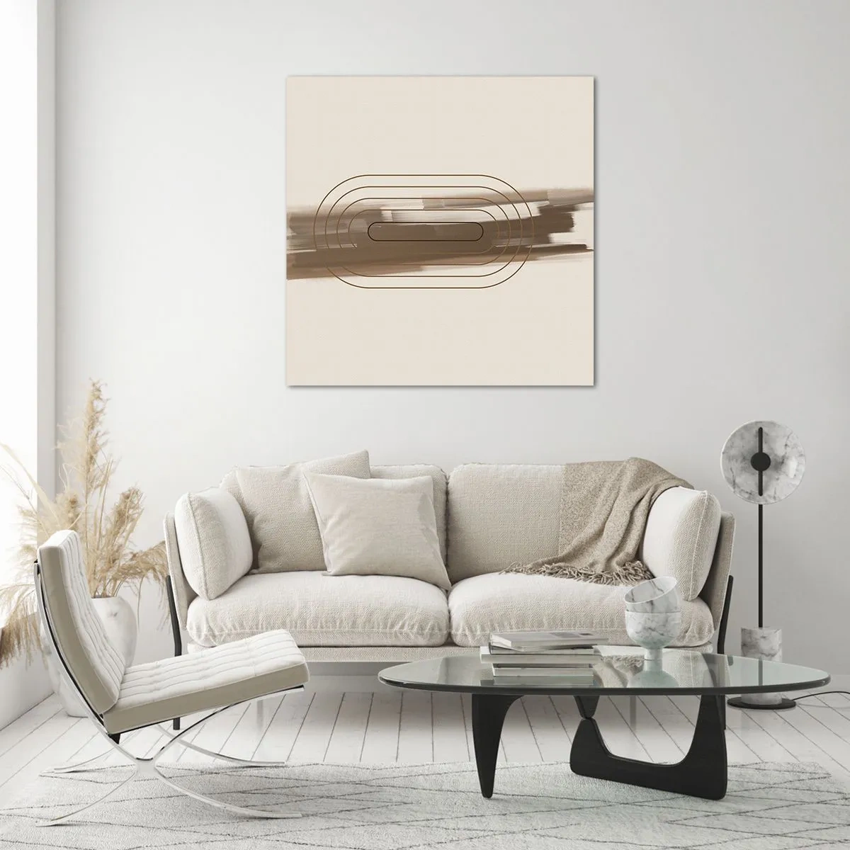 Glastavla - Bild på glas - Grå blåst - 70x70 cm