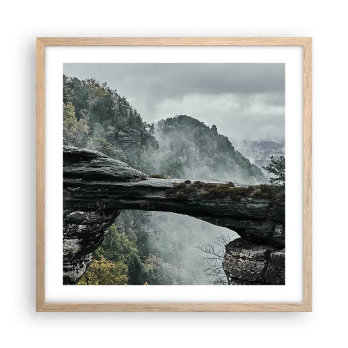 Affisch i ram av ljusek - Äventyret är på väg att börja - 50x50 cm