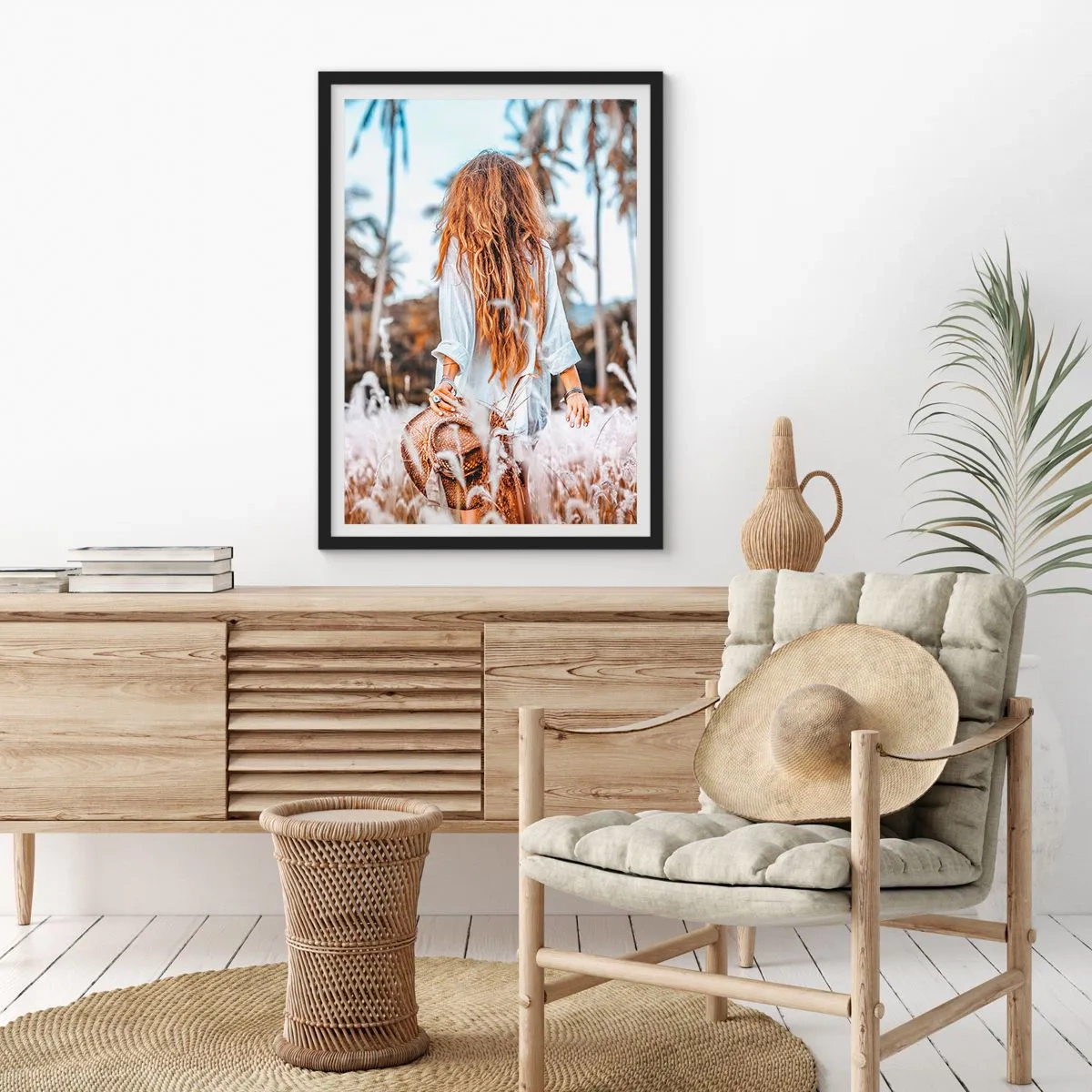 Affisch i svart ram - Född ur gräsdun - 70x100 cm