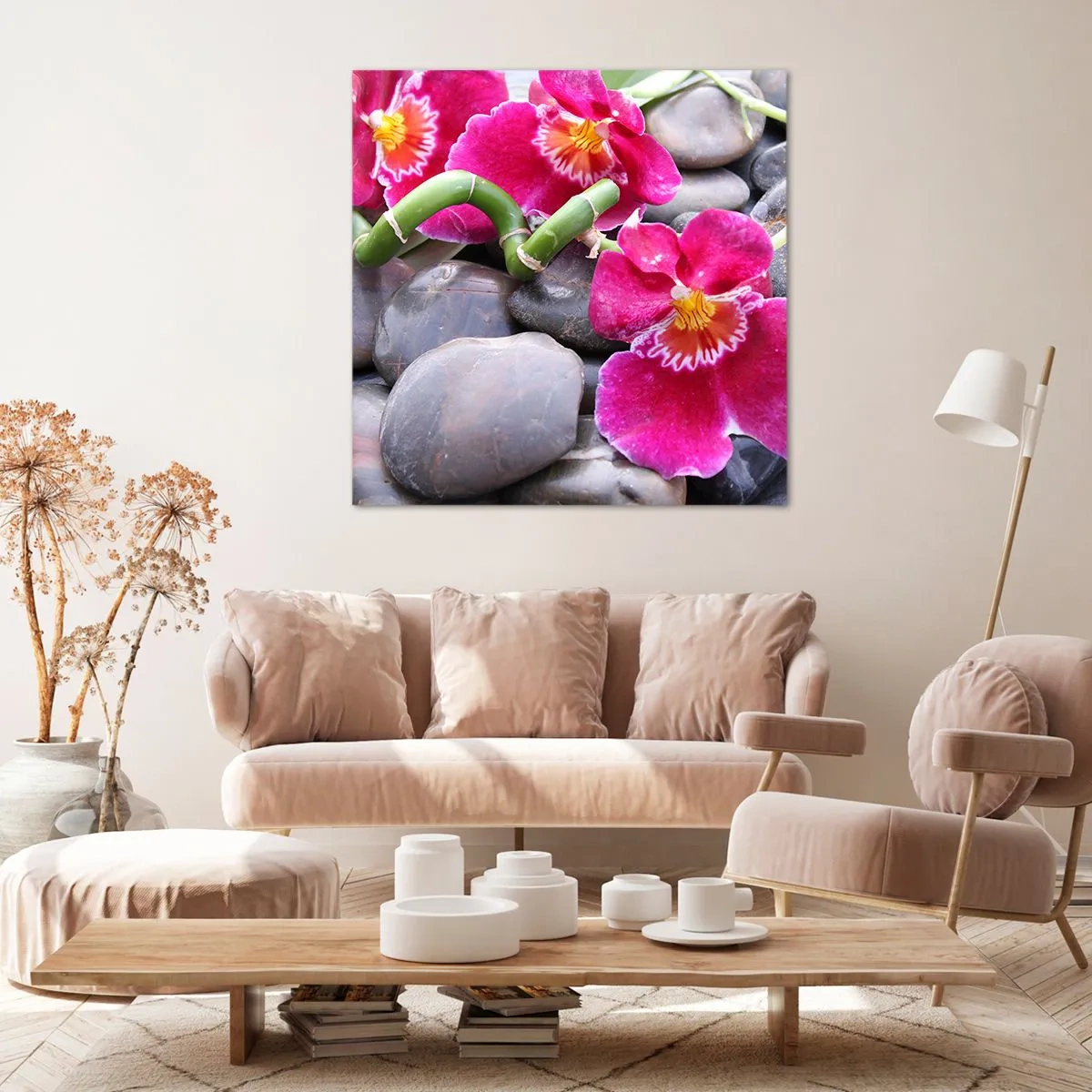 Canvastavla - Bild på duk - Kyla och glöd - 60x60 cm