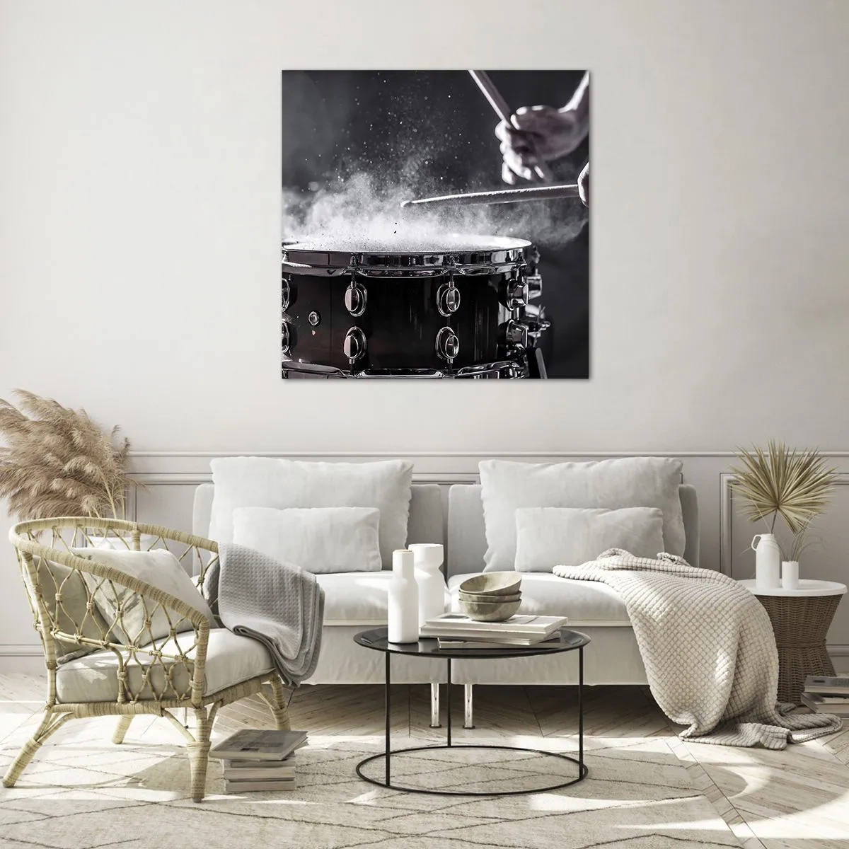 Glastavla - Bild på glas - Musikens puls - 70x70 cm