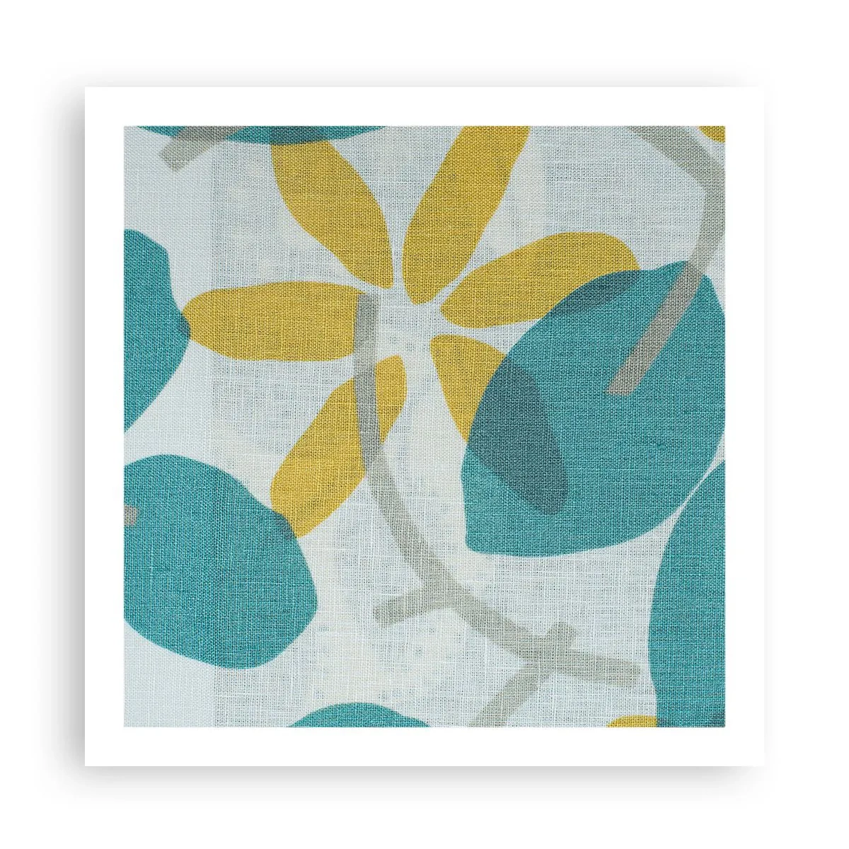 Affisch - Bland azurblå blad - 60x60 cm