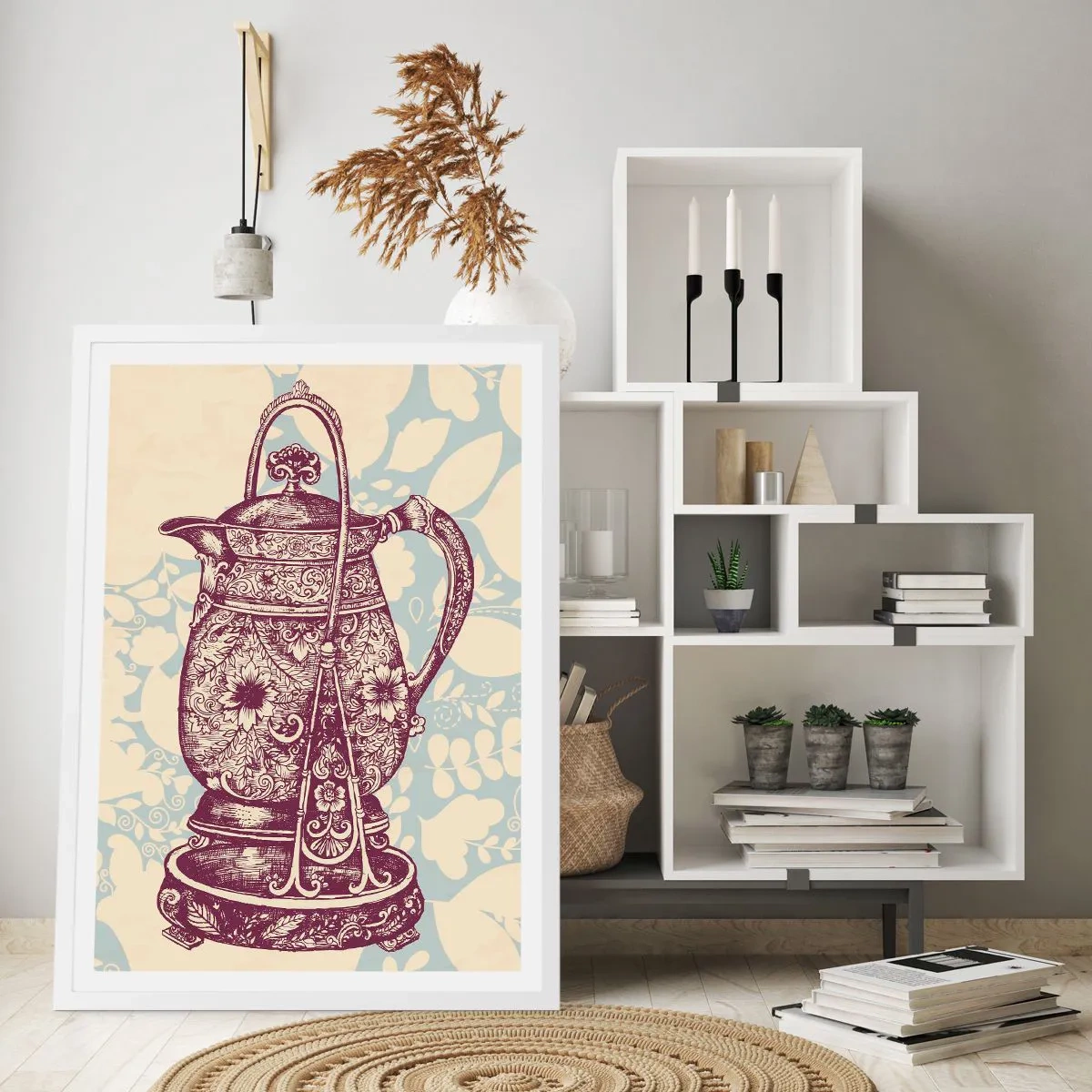 Affisch i vit ram - Skönhet av det vardagliga livet - 61x91 cm