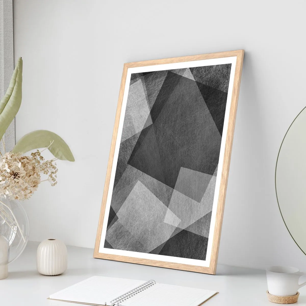 Affisch i ram av ljusek - Den eviga symbolen för hållbarhet och ordning - 50x70 cm