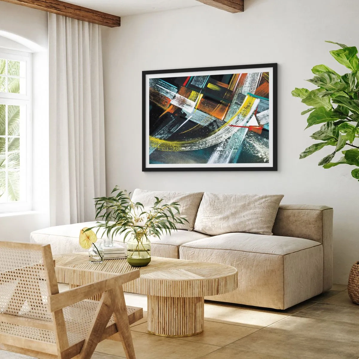 Affisch i svart ram - Rörelsens energi - 70x50 cm