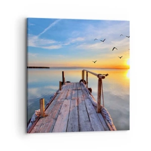 Canvastavla - Bild på duk - Gå mot solen - 70x70 cm