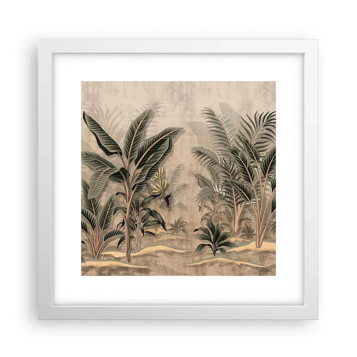 Affisch i vit ram - Bild i kolonial stil - 30x30 cm