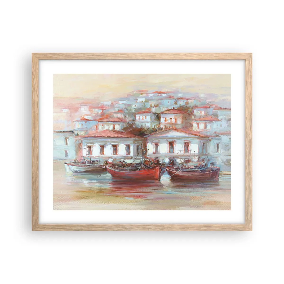 Affisch i ram av ljusek - Lycklig stad - 50x40 cm