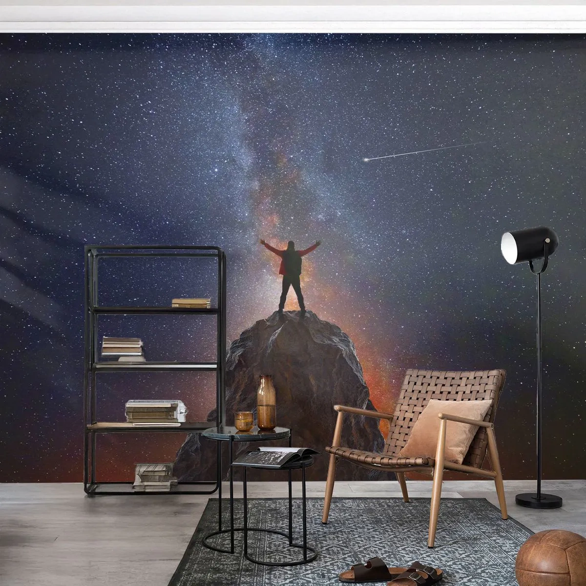 Fototapet Premium Canvas - Kraften är med mig! - Abstraktion, Kosmos, Man - 300x210 cm