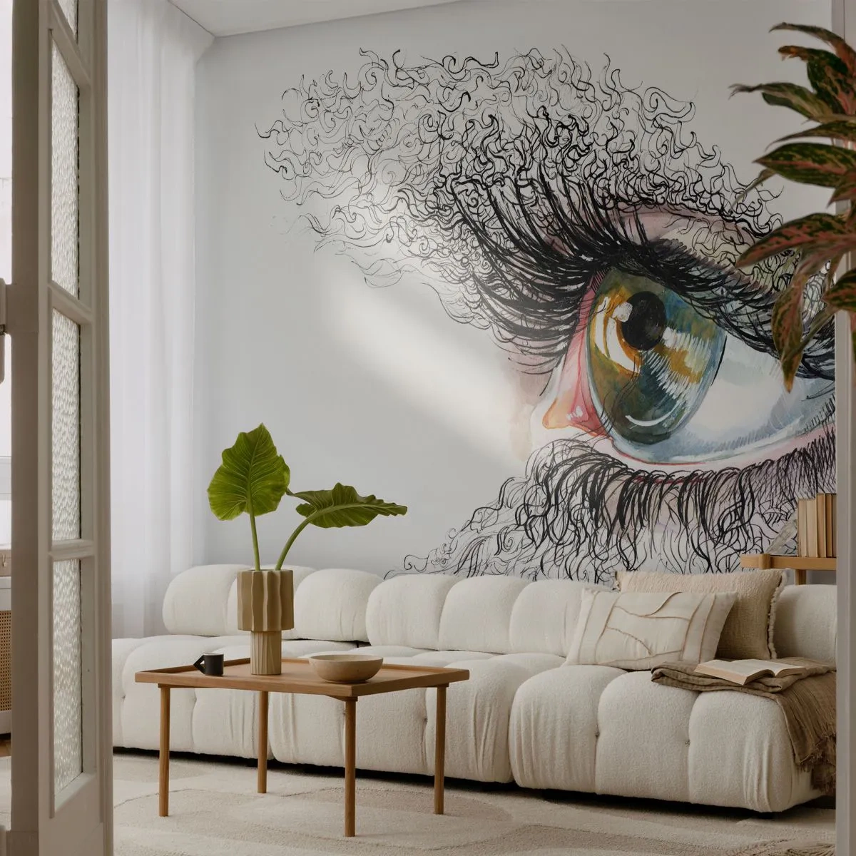 Fototapet Premium Canvas - Titta rakt in i själen - Abstraktion, Grafik, Öga - 200x140 cm