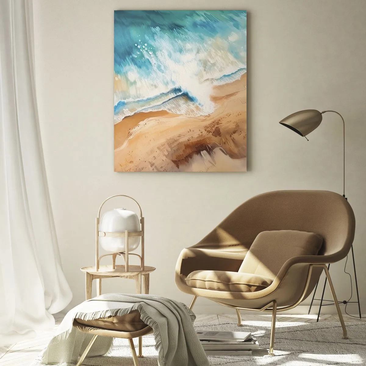 Glastavla - Bild på glas - Den återkommande vågen - 70x100 cm