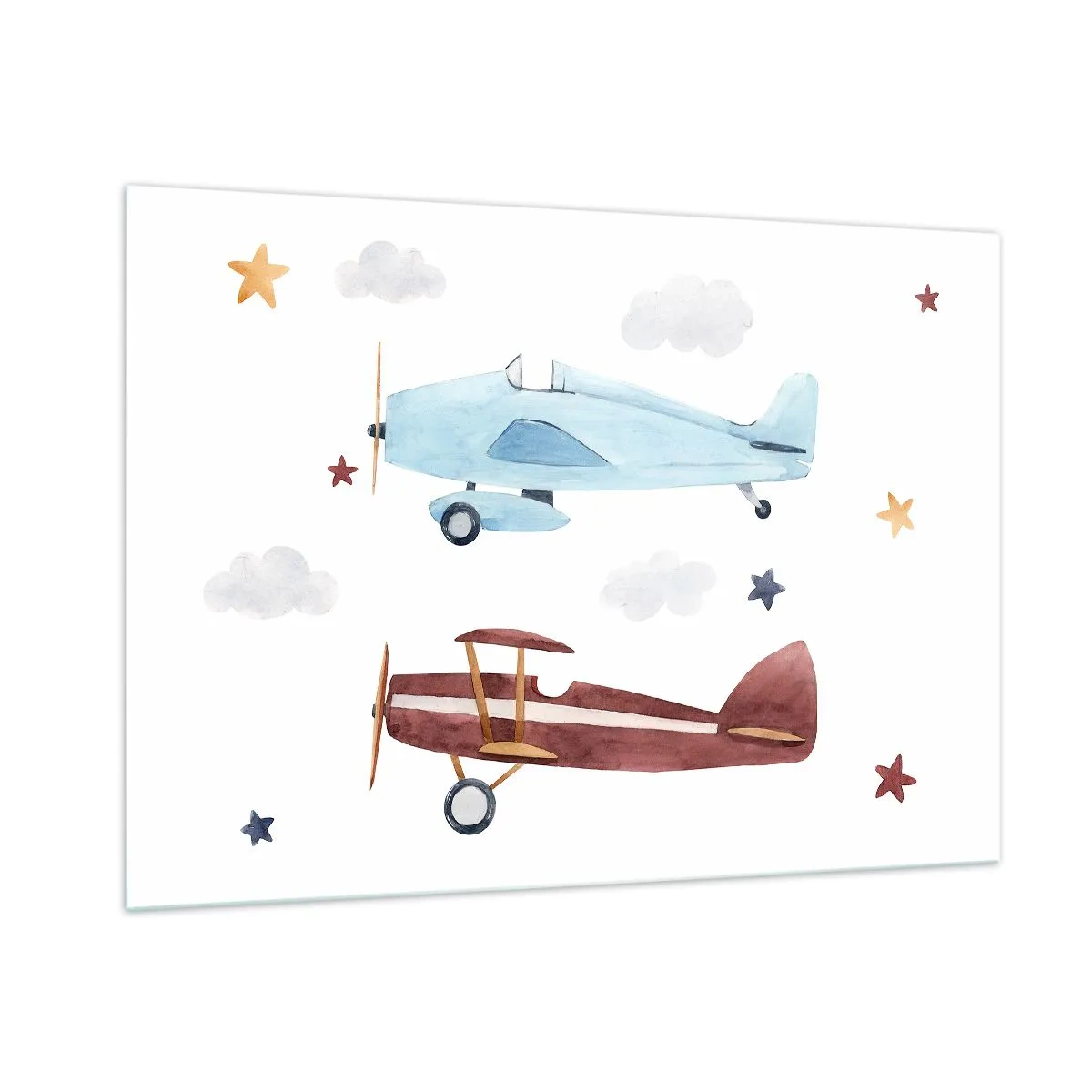 Glastavla - Bild på glas - Herr pilot, vi väntar! - 100x70 cm