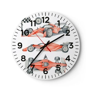 Väggklocka - Klocka på glas - Att komma ikapp en dröm - 30x30 cm