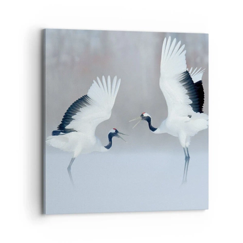 Canvastavla - Bild på duk - Dansen i dimman - 70x70 cm