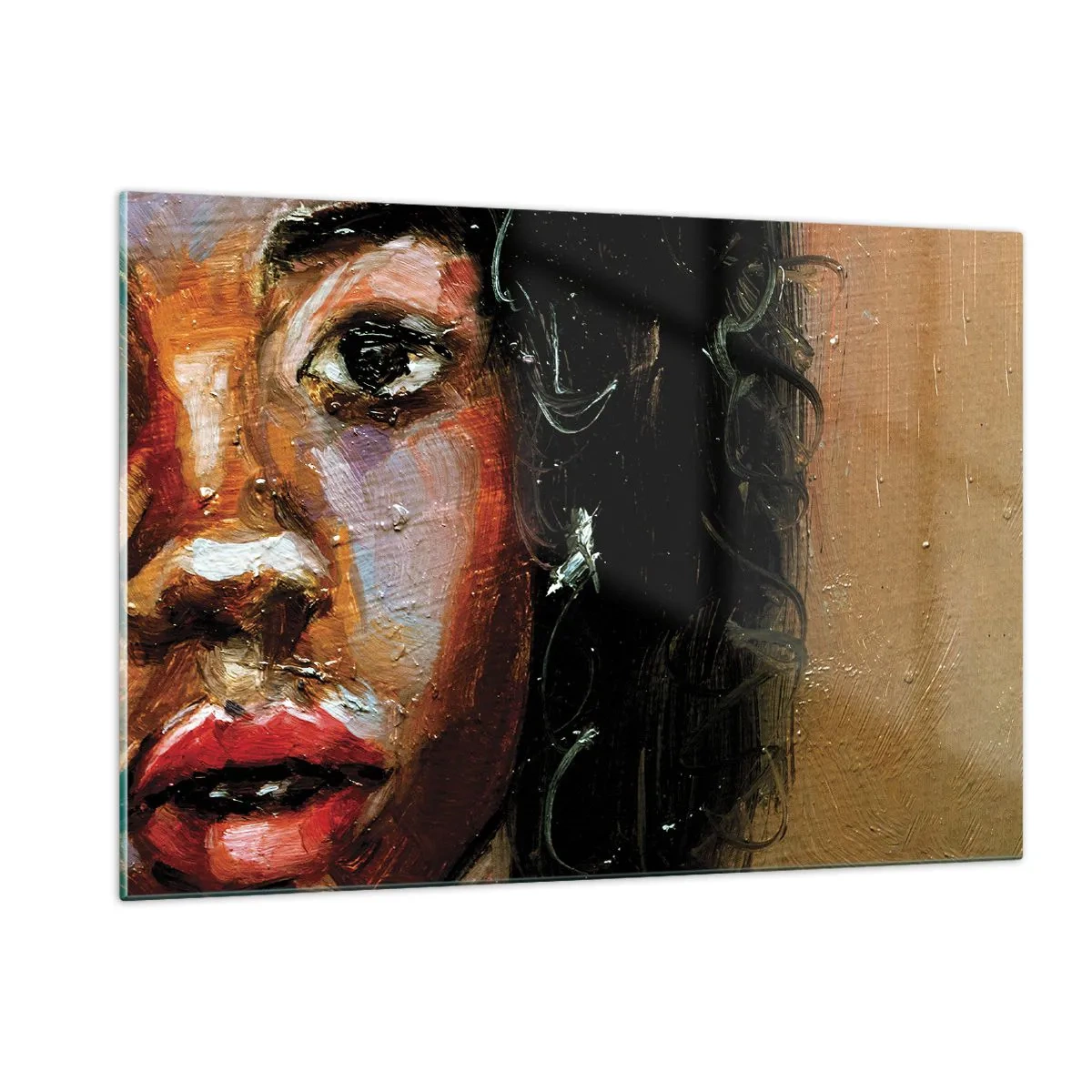 Glastavla - Bild på glas - Svärta och sken - 120x80 cm