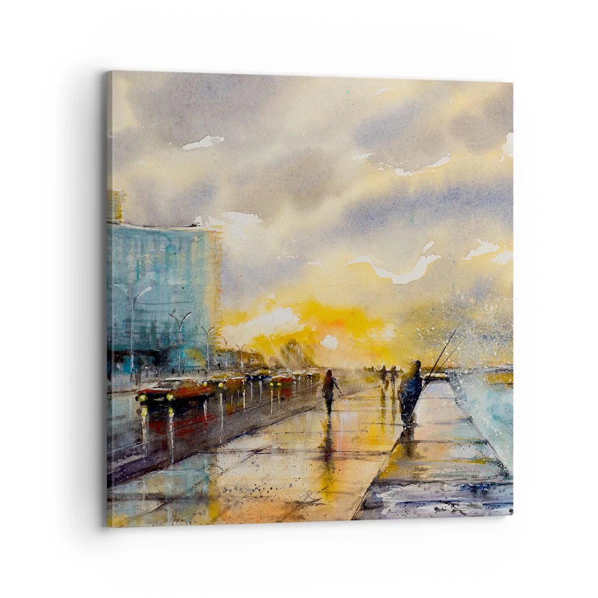 Canvastavla - Bild på duk - Livet på stranden - 70x70 cm