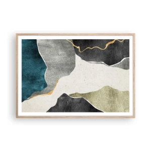 Affisch i ram av ljusek - Mosaikkomposition med en guldtråd - 100x70 cm