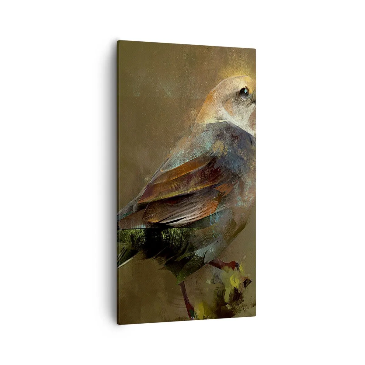 Canvastavla - Bild på duk - Gråsparv, en liten fågel - 55x100 cm