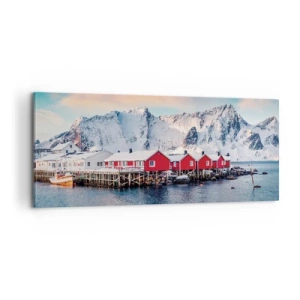 Canvastavla - Bild på duk - Nordligt gömställe - 100x40 cm