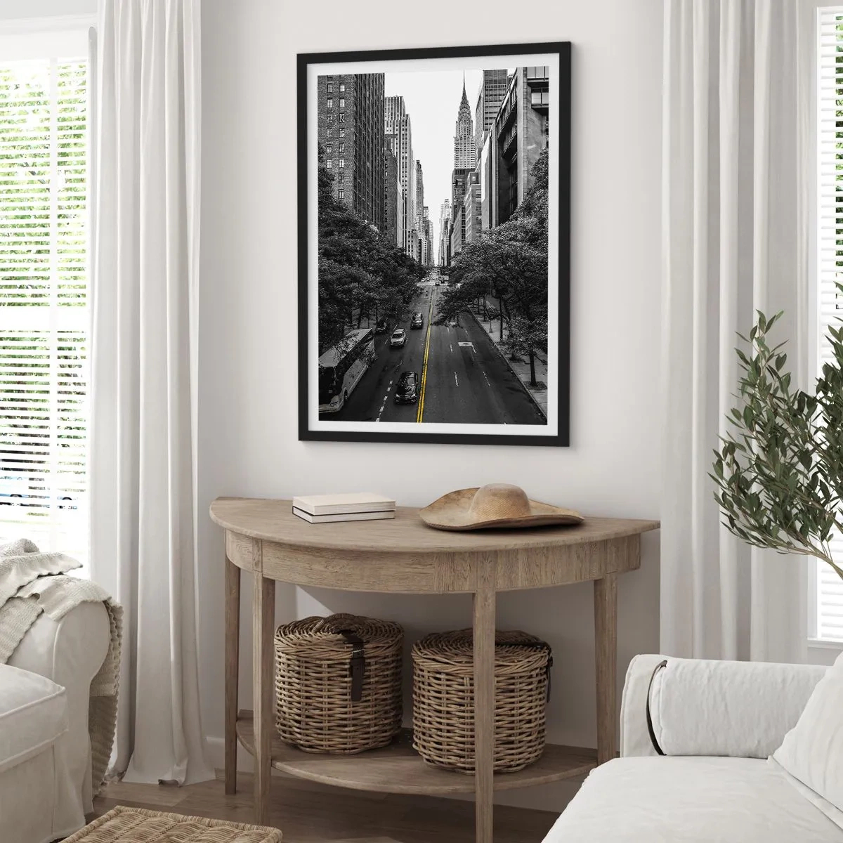 Affisch i svart ram - En morgon i New York - 30x40 cm