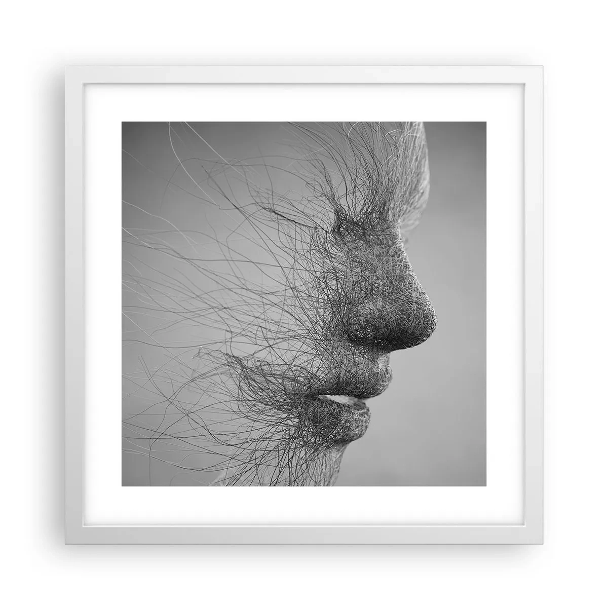 Affisch i vit ram - Vindens ande - 40x40 cm