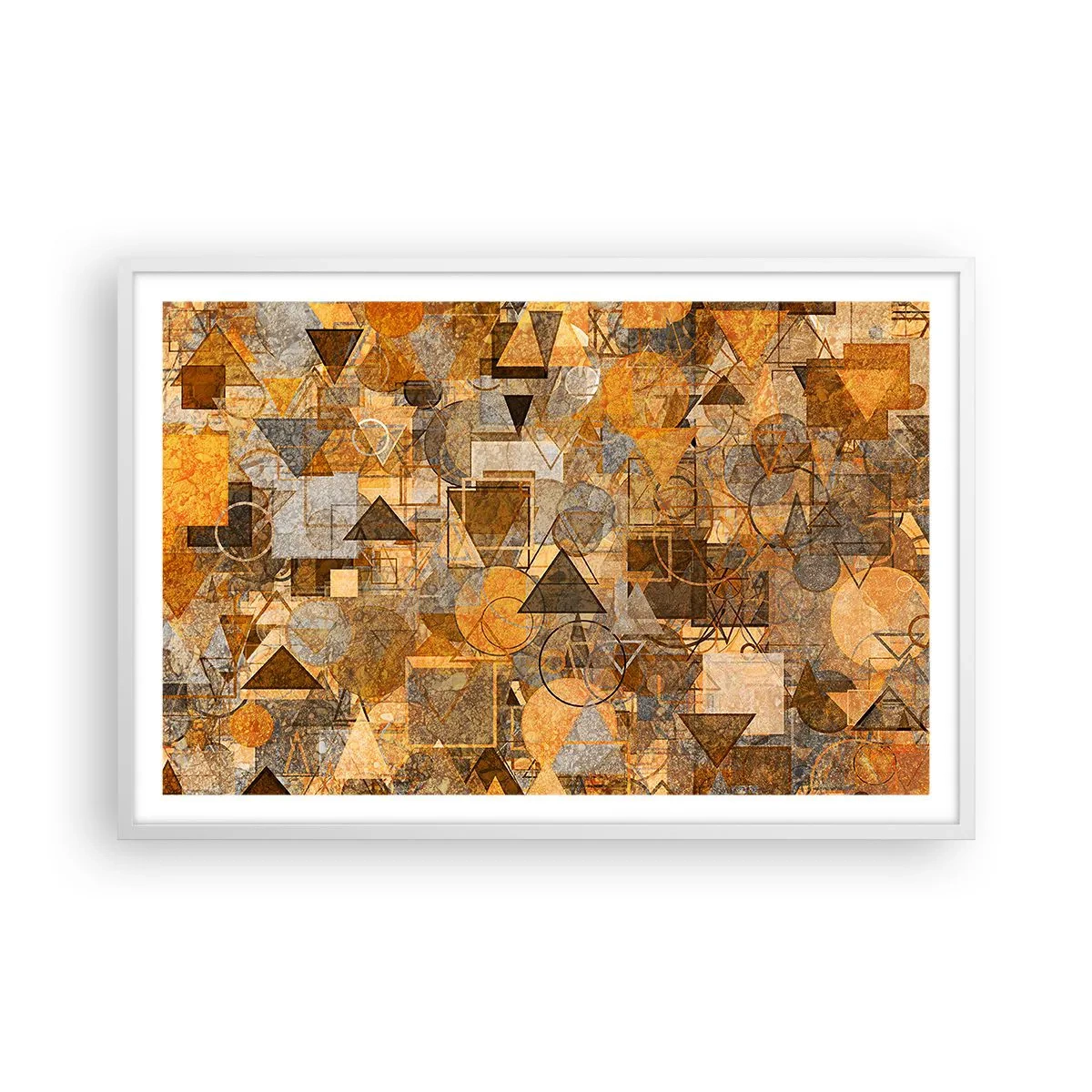 Affisch i vit ram - Värld infattad i form - 91x61 cm