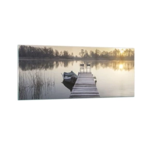 Glastavla - Bild på glas - Kommer tillbaka om en viss tid - 100x40 cm