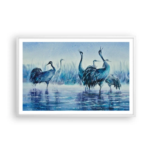 Affisch i vit ram - Morgonmöte - 91x61 cm