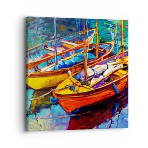 Canvastavla - Bild på duk - På ett färgtjockt vatten - 30x30 cm