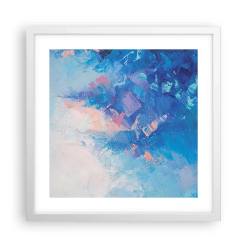 Affisch i vit ram - Vinterabstraktion - 40x40 cm