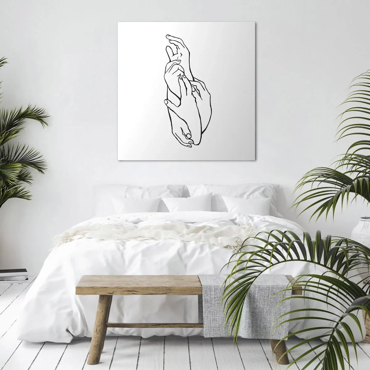 Canvastavla - Bild på duk - Hand i hand - 60x60 cm