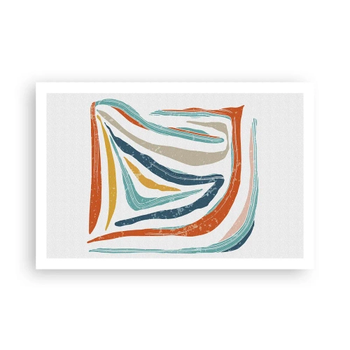 Affisch - Vänligt leende abstraktion - 91x61 cm