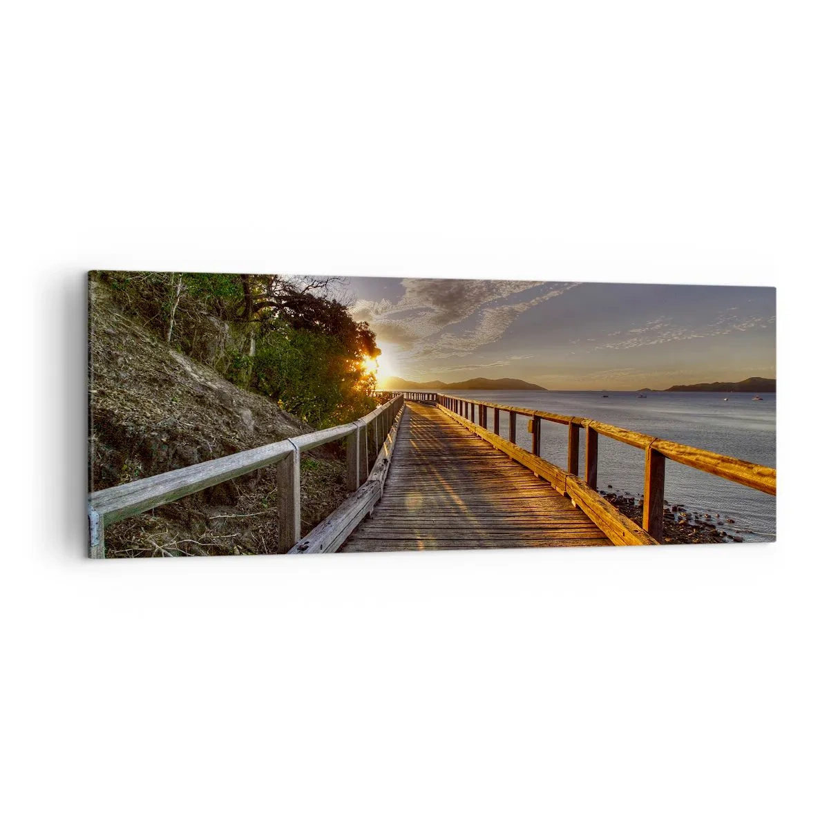 Canvastavla - Bild på duk - Gå, fortsätt gå mot solen - 140x50 cm