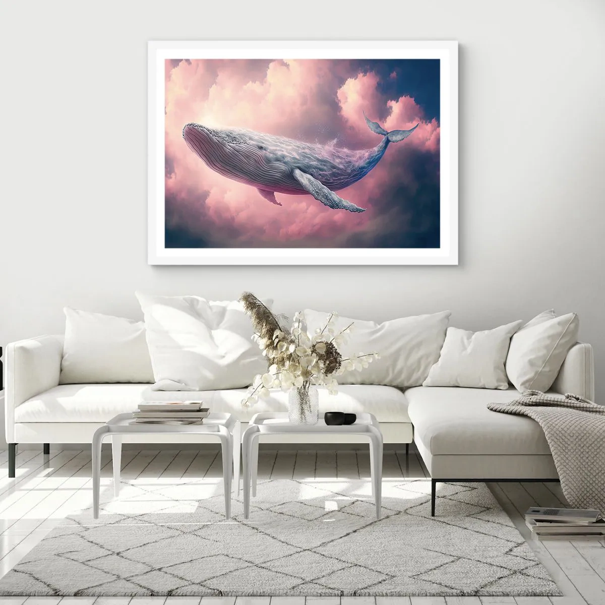 Affisch i vit ram - Torka dina ögon - 100x70 cm