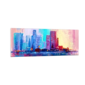 Glastavla - Bild på glas - Doppade i färger - 140x50 cm