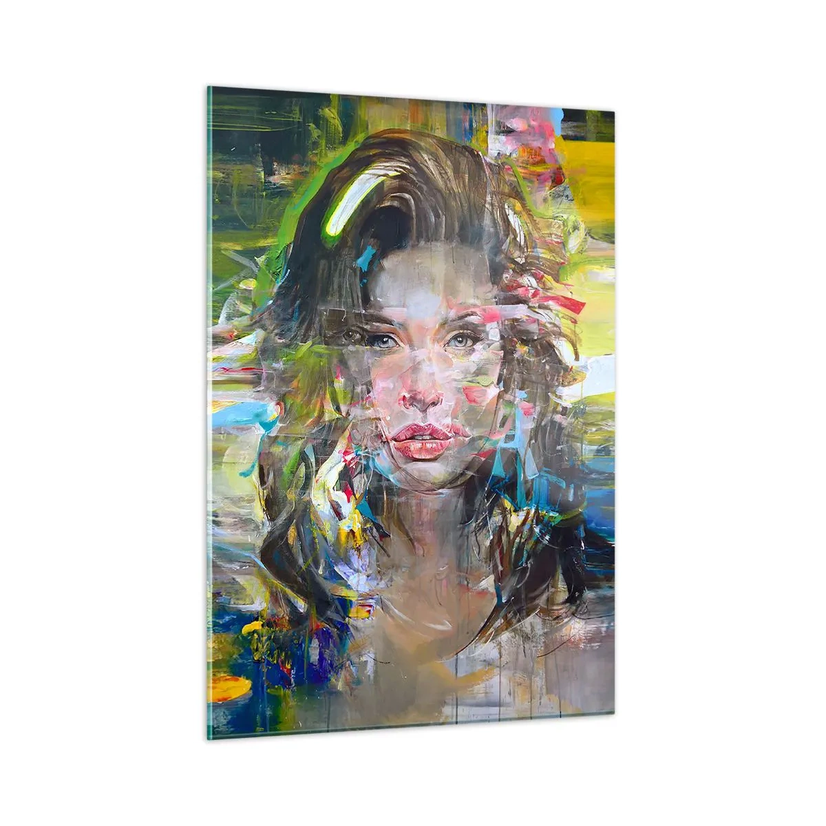Glastavla - Bild på glas - Bakom luftridån - 50x70 cm