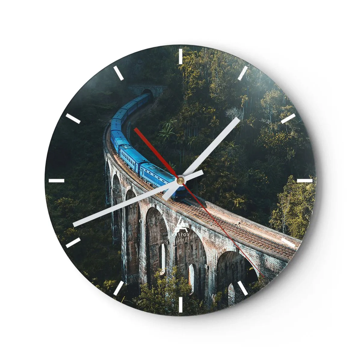 Väggklocka - Klocka på glas - Attraktion till naturen - 30x30 cm