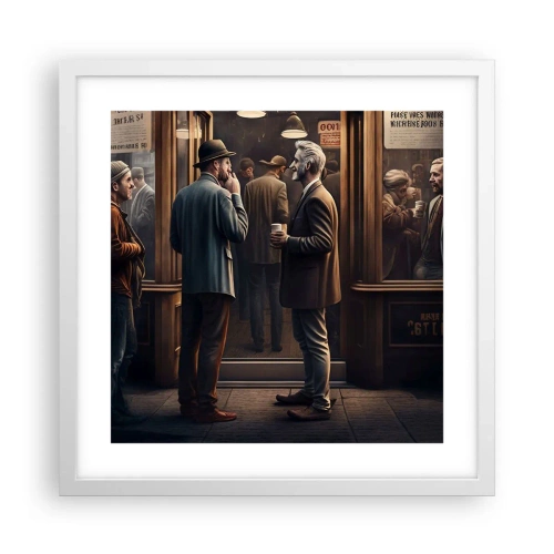 Affisch i vit ram - En bra stund på dagen - 40x40 cm