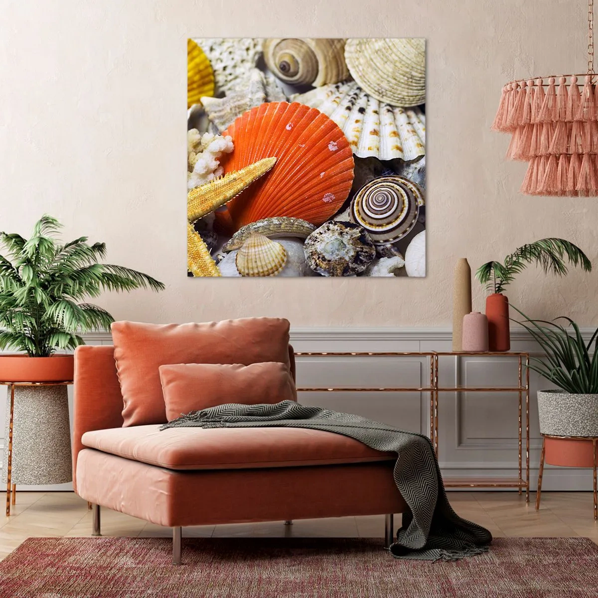 Canvastavla - Bild på duk - Havets skatter - 30x30 cm