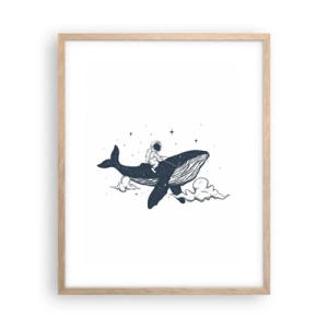 Affisch i ram av ljusek - Rymdäventyr - 40x50 cm