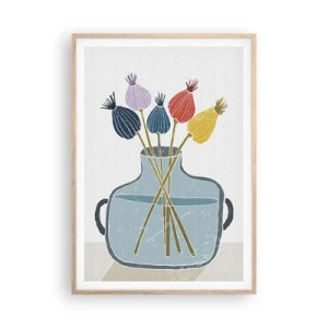 Affisch i ram av ljusek - Vallmovas - 70x100 cm