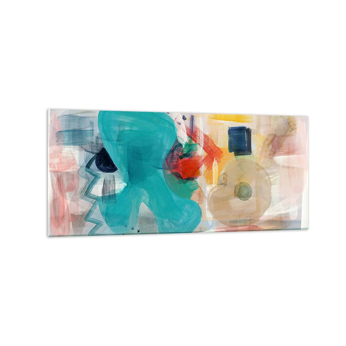 Glastavla - Bild på glas - Ett färgglatt spel - 120x50 cm