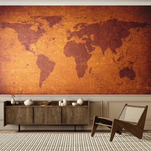 Fototapet Premium Sand - Inbjudan till resa - Världskartor, Kontinenter, Resor - 300x210 cm