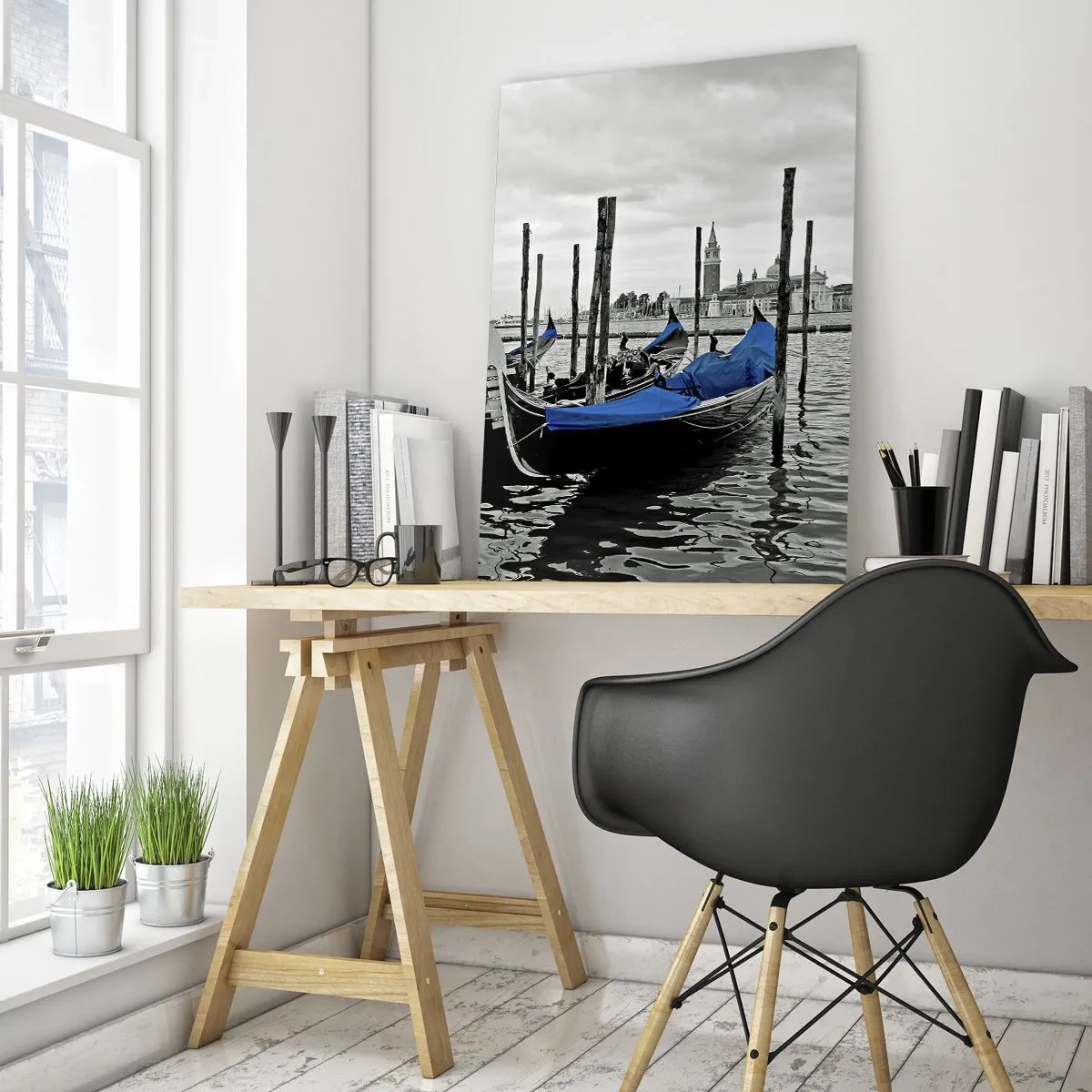 Glastavla - Bild på glas - Fundersamt Venedig - 80x120 cm