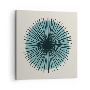 Canvastavla - Bild på duk - Radier mot blått - 50x50 cm