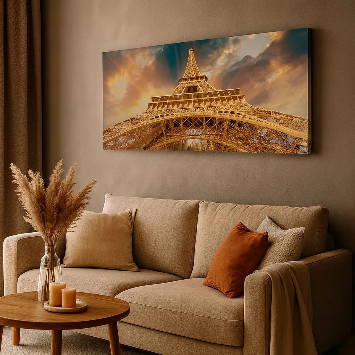 Canvastavla - Bild på duk - Hur mänskligheten nådde himlen - 100x40 cm